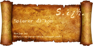 Spierer Ákos névjegykártya